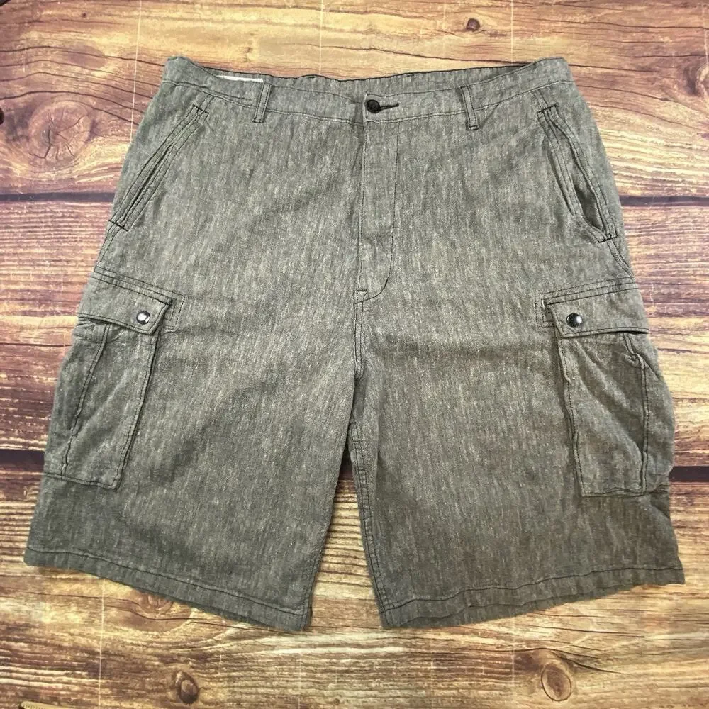 Levi Strauss Gray Cargo Shorts Mens 38 Utility Outdoor Ripstop Waterless Pockets